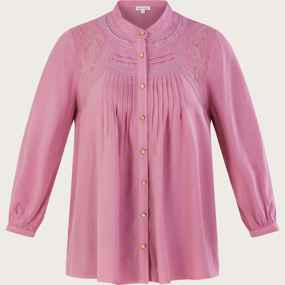 Pink Lilac Lace Detail Blouse